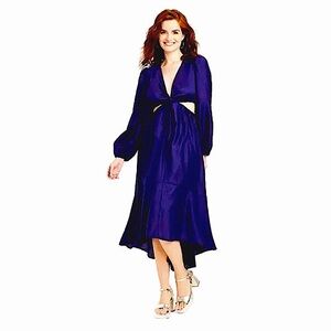 Women's Long Sleeve Twist Maxi Cut Out Dress - A New Day Navy Blue L